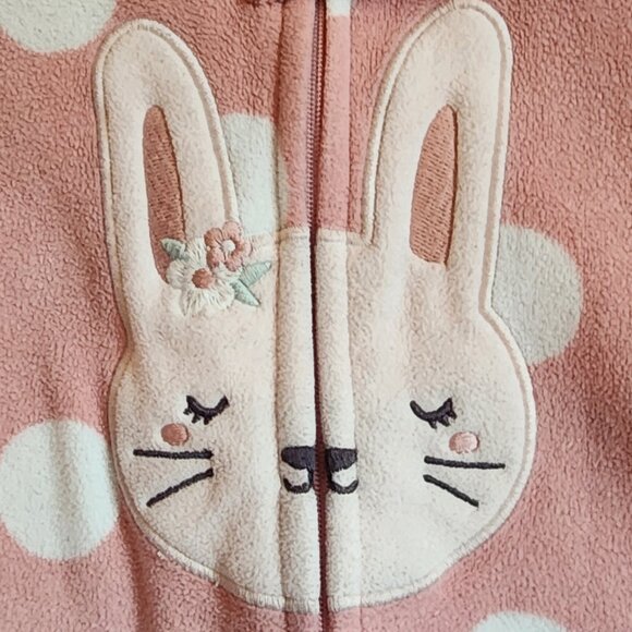 Carters Baby Polka Dot Bunny Fleece Sleep Bag Size 0-3 Months - Picture 3 of 5
